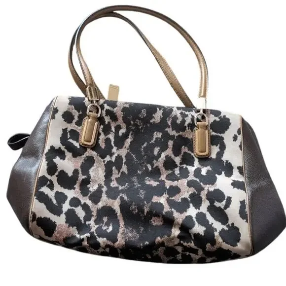 Coach Madison Animal Print Top Zip Shoulder Bag - Picture 2 of 5
